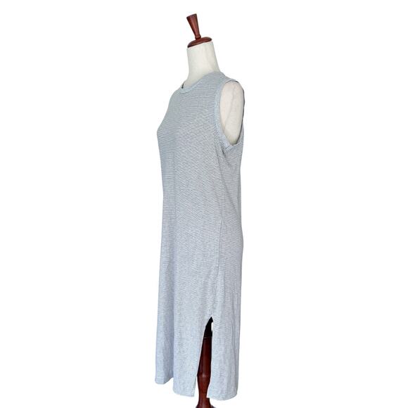 Tasc Performance Dress Medium Womens Gray Striped Sleeveless Side Slit Midi (2) - Picture 3 of 12
